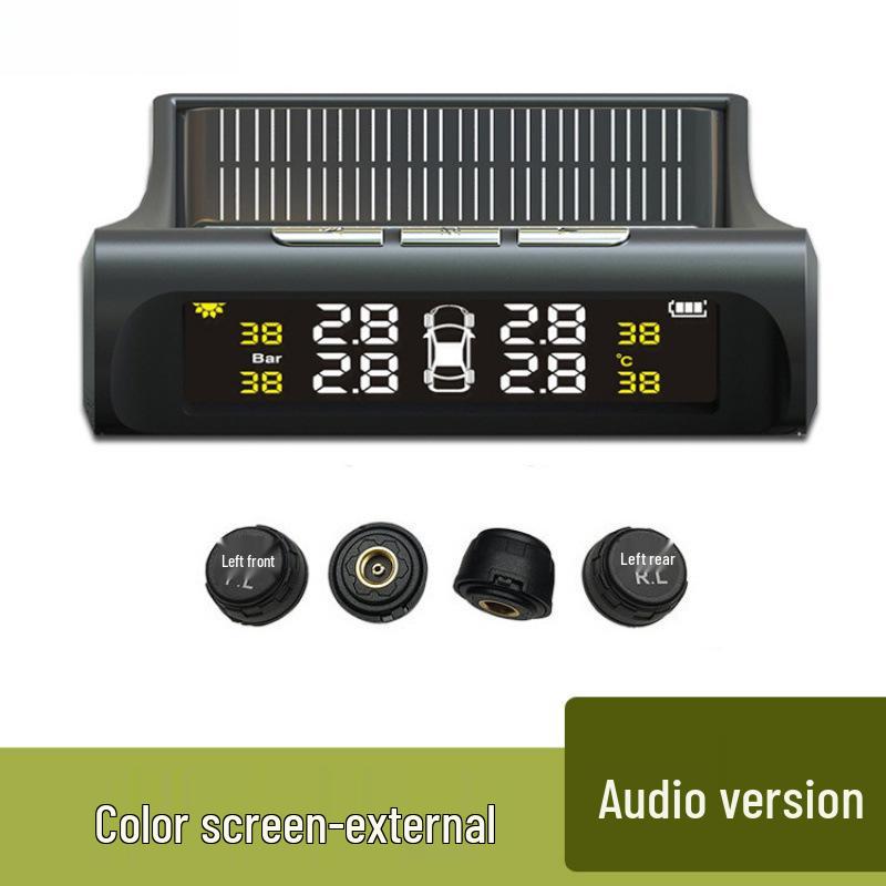 Solar Tire Pressure Monitoring System: Wireless, Car-Mounted, High-Precision, Internal/External, Universal Detection, Leak Prevention.