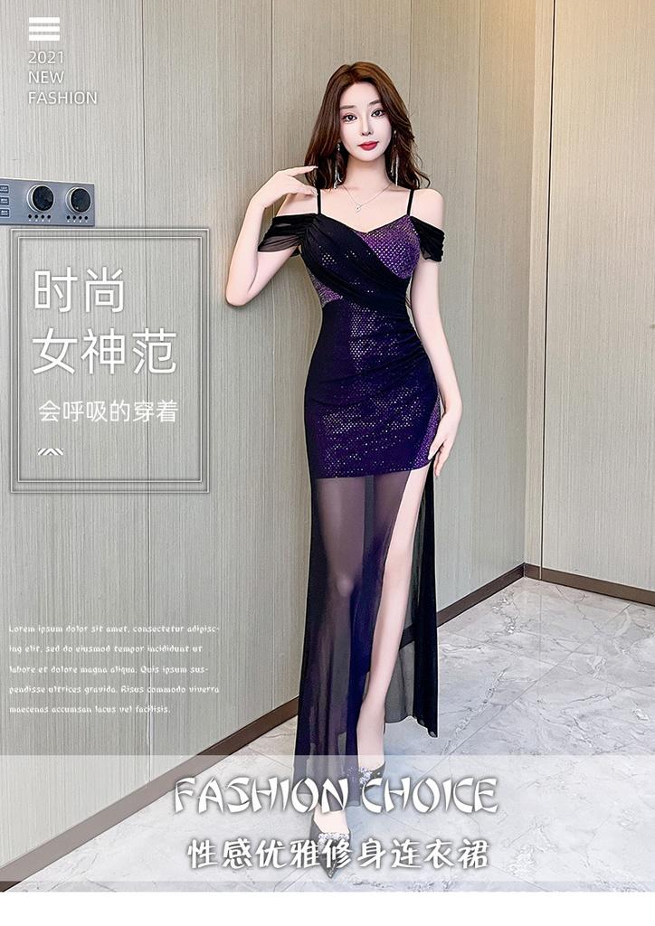 Waist Pure Desire Low-cut Skirt Slim Sexy Dress Long Dress Night Show Slim Temperament Nightclub Women's Clothing