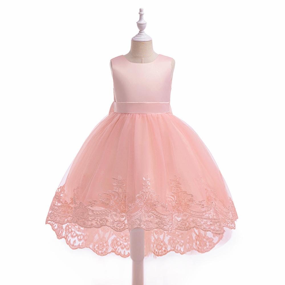 Sommer Spitzen Prinzessinkleider für Kinder 3-8 Jahre Geburtstagskleid Blumen Mädchenkleid Kindergeburtstagsparty Kostüm Säuglingskleid L019