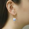 Modische asymmetrische Hängeohrringe aus blau-weißem Porzellan, Vintage Keramik, runde Edelstahl-Creolen, exquisiter Schmuck