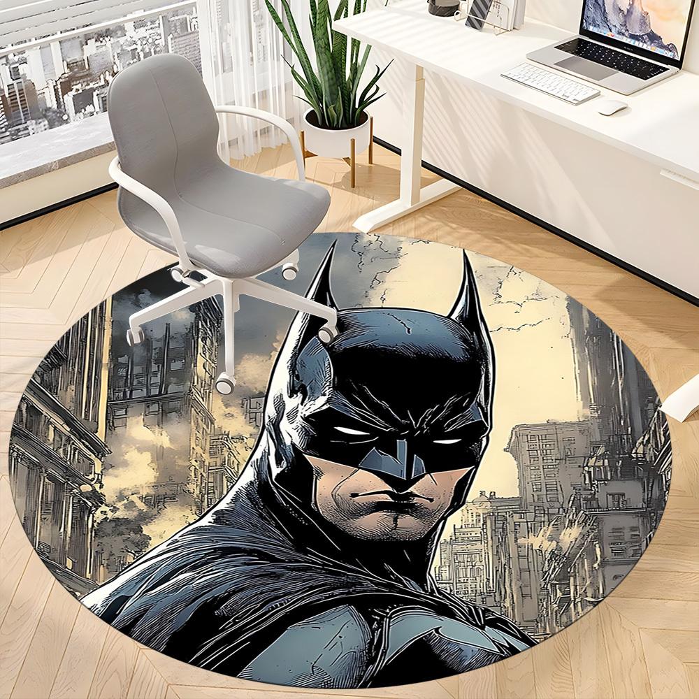 1pc Batman Office Round Area Rug, Under Office Chairs Bedroom Living Room Home Decor, Room Deco, Available in Various Sizes