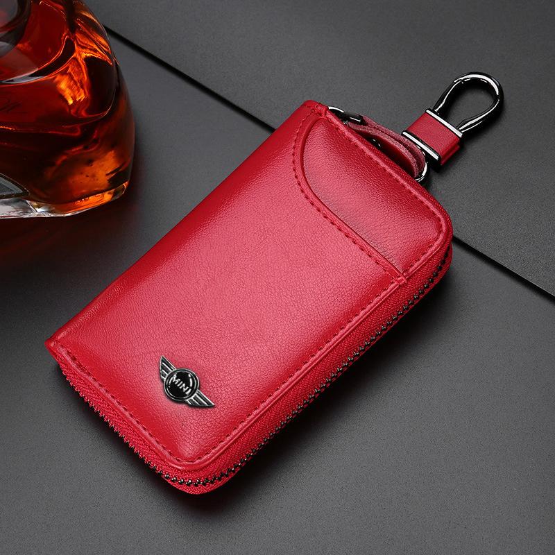 Leather Metal Badge Car Key Protection Shell Bag Car Key Case For BMW Mini Cooper R50 R53 R55 R56 R60 R61 F54 F55 F56 Sticker ps2