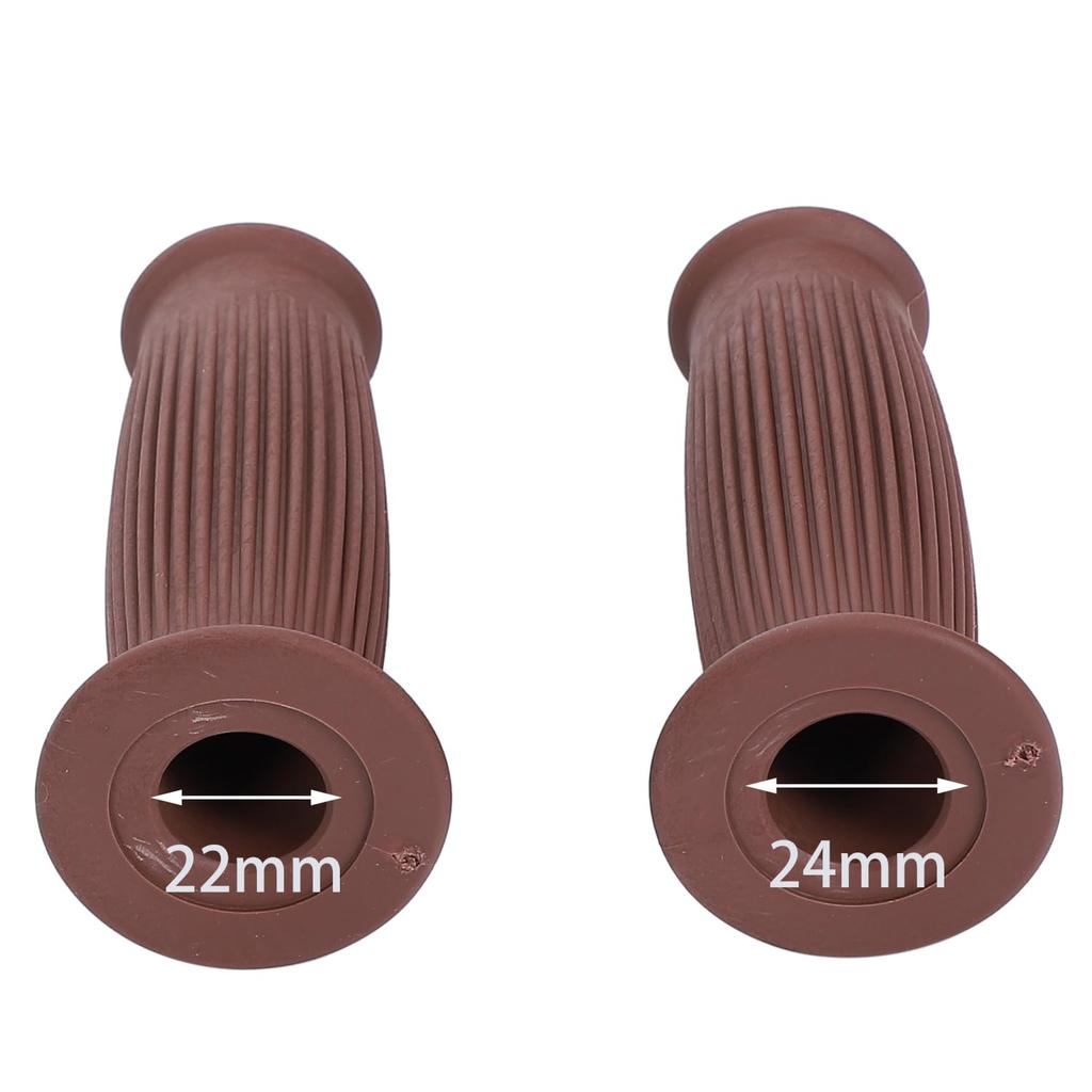 Nakira Motorradgriff Moped Lenker Fassform 0,9 Zoll (22,2mm) Links und Rechts Set Gummi F Typ (Braun)