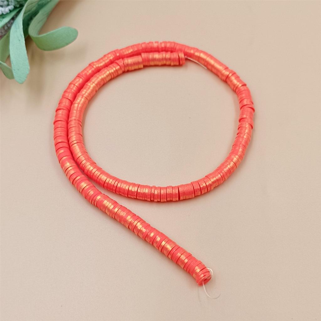 1 Sıra Kolye 7 Renk Bileklikler 6mm Sedefli Toz DIY Takı Yapımı İçin Gevşek Boncuklar Polimer Kil Moda 350 Adet Ara Boncuk