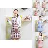 Elegant Women Apron With Ruffle Pocket And Floral Roses For Cooking And Baking