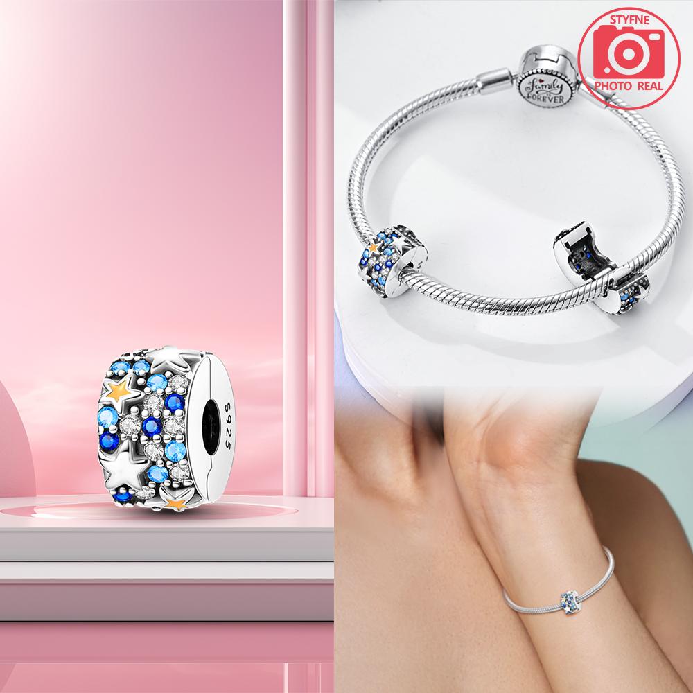 Copper Star Fixed Clip Beads Charm Bracelets For Women Fit Pendant Charms Beads For Fine Jewelry Making Gift