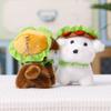 Plush Hamburger Dog Keychain With Pp Cotton Filling For Kids And Adults