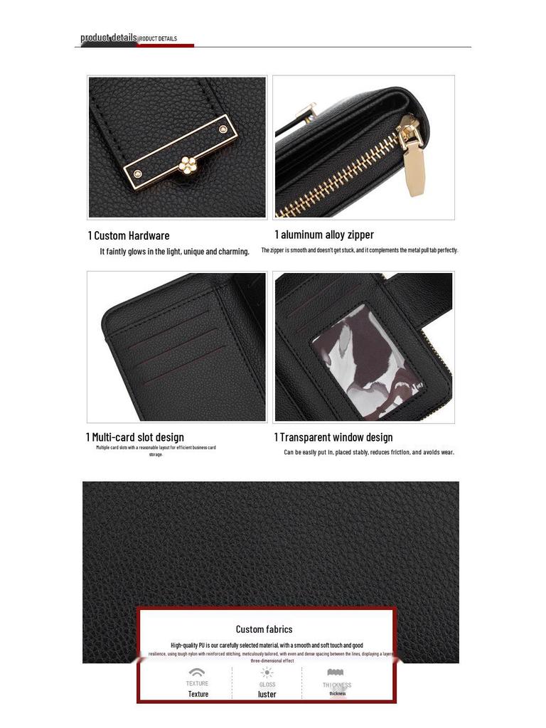 Damen Geldbörse & Clutch mit mehreren Kartenfächern und Reißverschluss-Münzfach