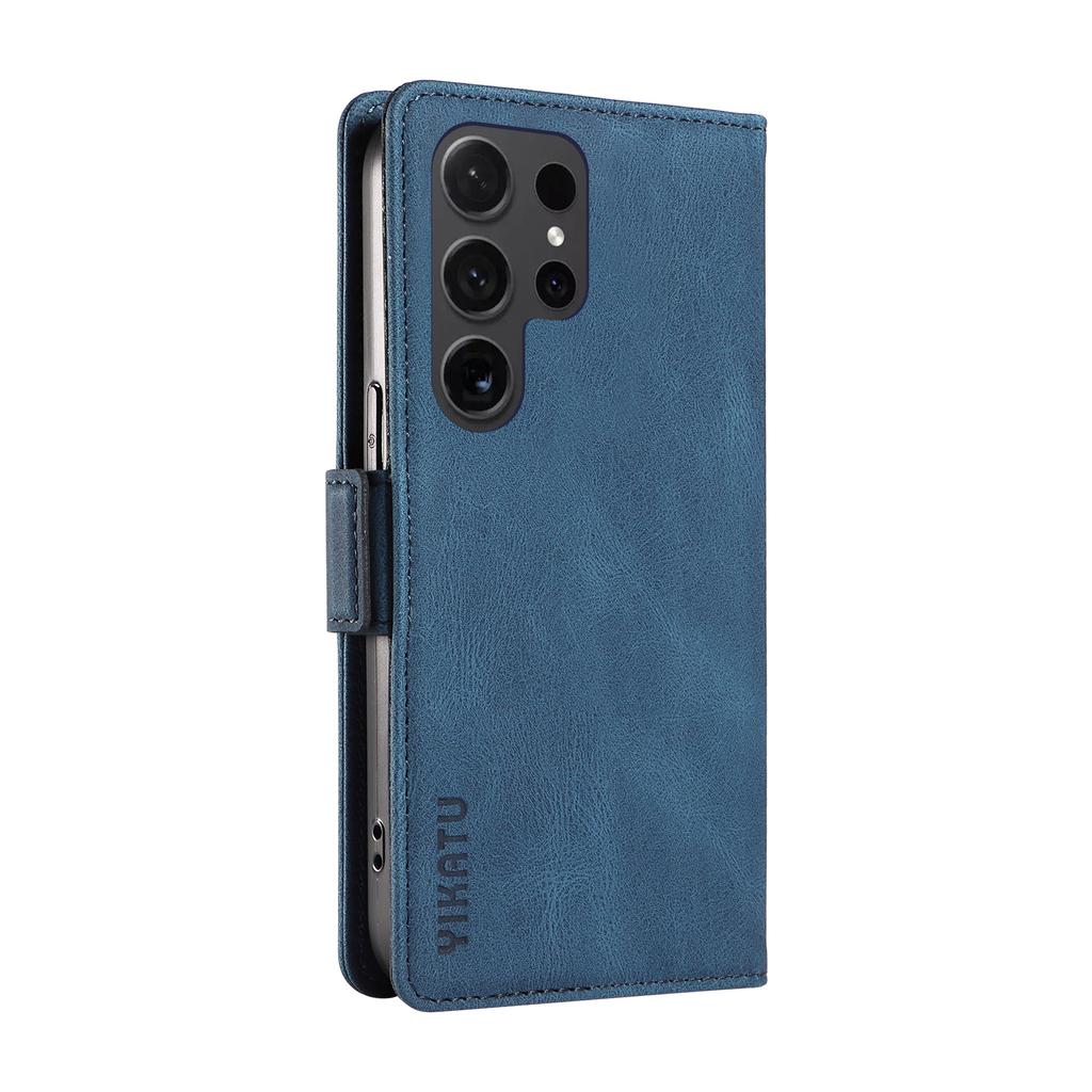 YIKATU YK-005 For Samsung Galaxy S24 Ultra Case Skin-touch Wallet Stand Leather Cover
