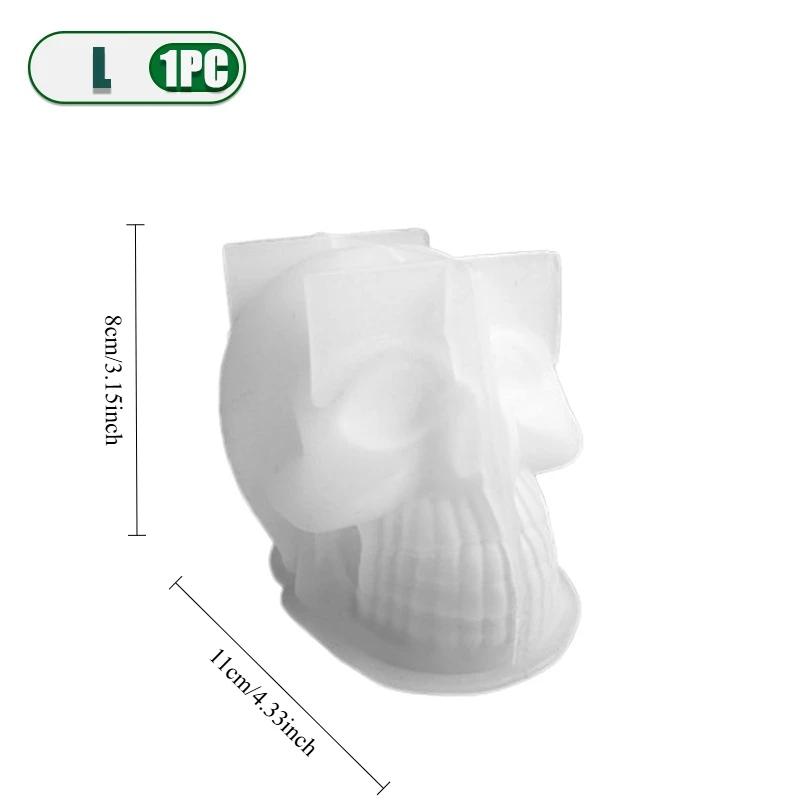 1-10PCSHalloween Skull Silicone Mold DIY Handmade Soap Candle Resin Mold Creative Horror Decor for Party Favor Crafting Supplies