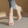 Summer new stiletto high heels female nude thin belt word transparent fairy style temperament high heels sandals female