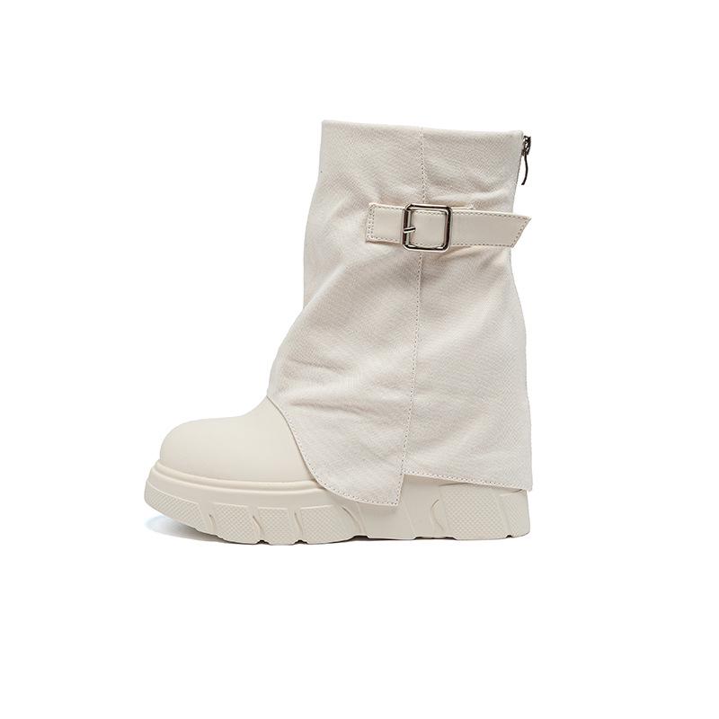 Women's Thick-Soled Belted Boots, Height-Boosting & Versatile, 2025 Autumn/Winter Collection