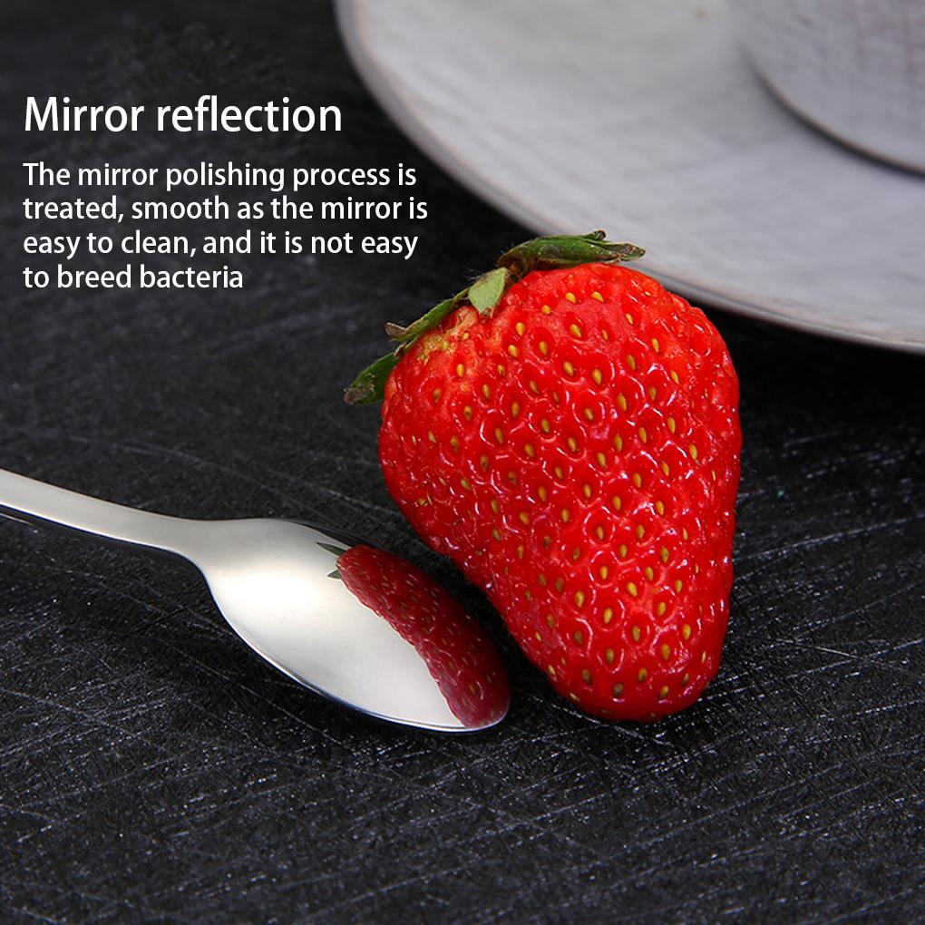 6pcs Hanging Cup Spoon Cute Coffee Spoon Teaspoon Portable Stainless Steel Ice Cream Tableware with Long Handle