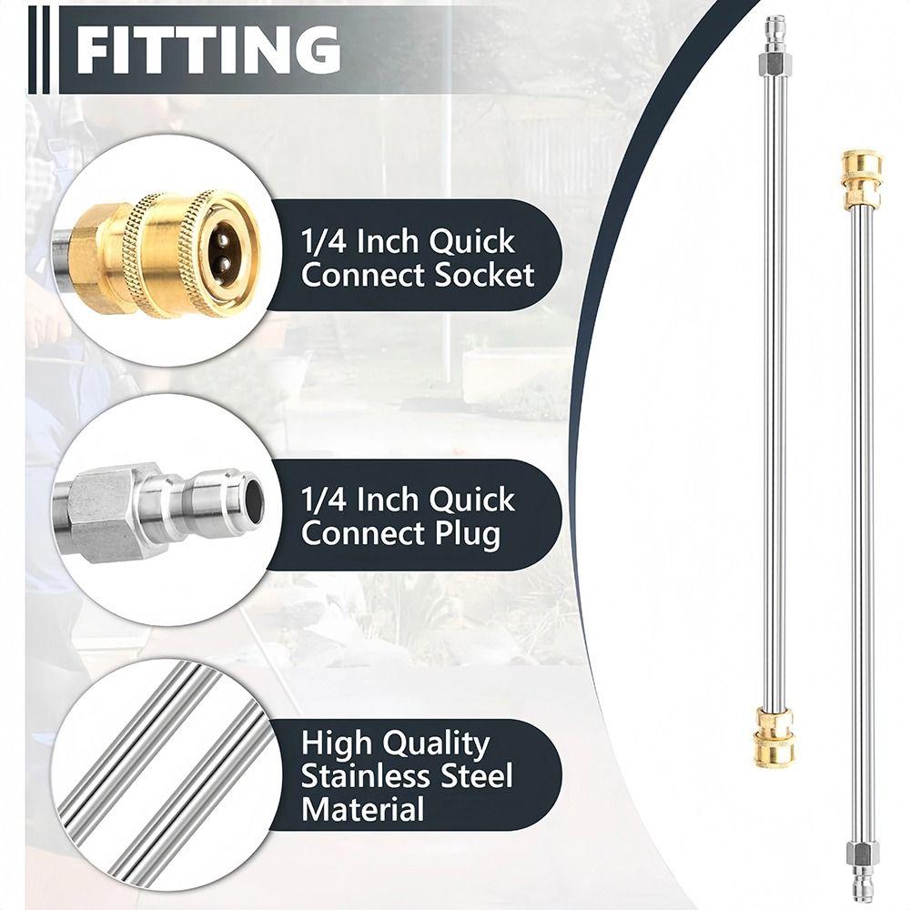 1Pcs Stainless Steel Washer Extension Wand High Pressure Electric Washer Nozzle Spray Lance Rod