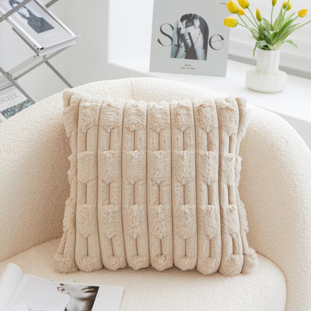 PV Velvet Large Bamboo Pillow Cushion Light Luxury High-end Lumbar Backrest Sofa Cushion