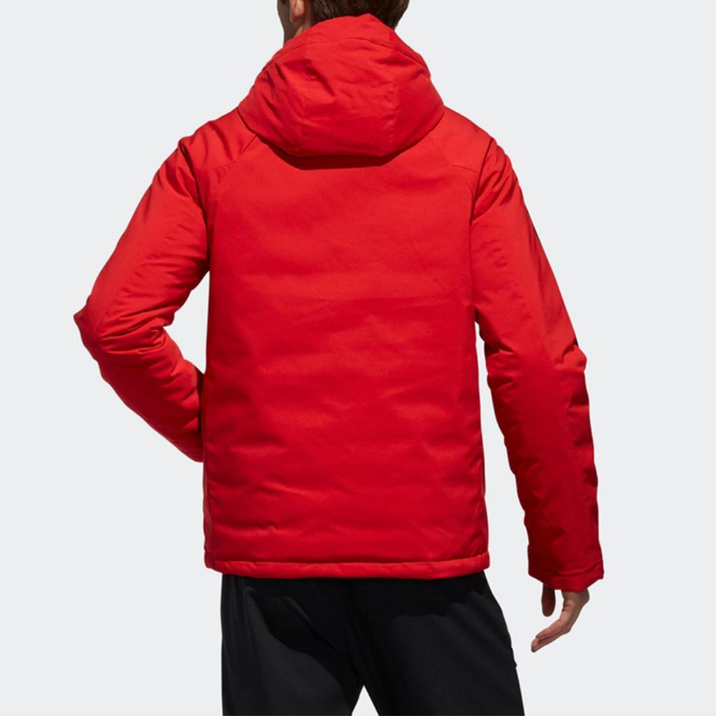 Adidas 3-Stripes Down Hooded Puffer Jacket Men Outerwear Light-Crimson DM1971