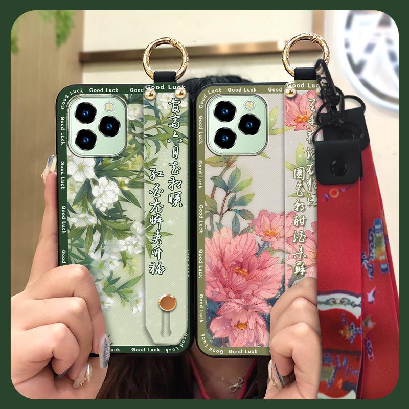 Fashion Elderly lady Phone Case For Oukitel C21 Pro Phone Holder Shockproof Anti-knock Waterproof Wrist Strap Soft case