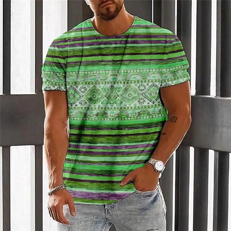 3D Digital Trend Complex Retro Fashion Pattern Series Men's T-shirt