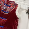 Chinese New Year Girls' Quilted Tang Suit Vest & Cheongsam Dress Set for Siblings