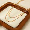 European and American ins personalized color dripping bean chain plated 18K gold stainless steel necklace stacked jewelry women