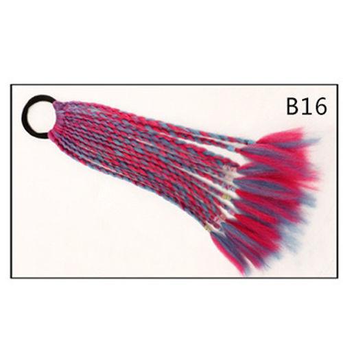 Children's Wig Dreadlocks Hair Accessories Bow Tie Style Colorful Braided Hair Ties Girls' Short Stage Cute Ombre Ponytail