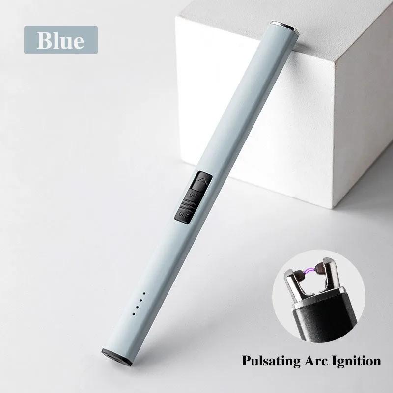Electric Pulse Arc Lighter  Windproof Safety Lock Battery Display Outdoor BBQ Kitchen Igniter USB Lighter Smoking Accessories