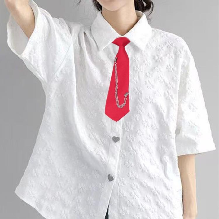 Reusable Metal Chain Necktie For Men Women Adjustable Closure Premium Polyester Fabric Stylish Dress Accessory