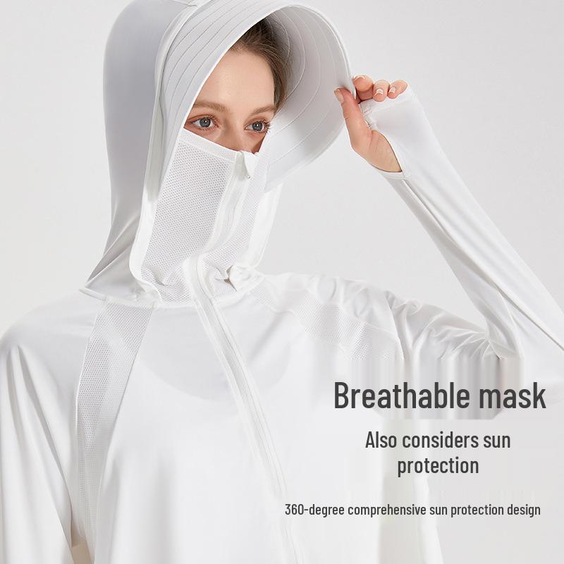 LAHN LULU Women's UPF50+ Hooded Sun Protection Jacket - Lightweight, Breathable, Quick-Drying, with Face Mask.