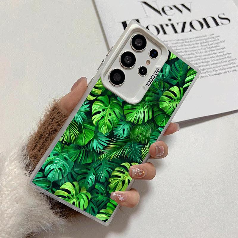Summer Plants Green Leaf Shockproof Phone Case for Samsung Galaxy S26 Edge S25 Ultra S24 FE S23 Plus S21 Cover Anti Fall Fundas