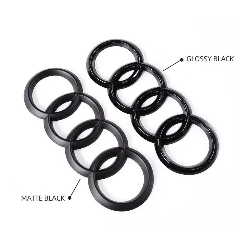 ABS Four Ring Car Logo Cover Front Grille Badge Rear Trunk Emblem Decal For 3w A3 A4 A5 A6 A7 A8 Q3 Q5 Q7 Q8 Car Accessoriesw3