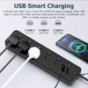 UK Socket Extension Cord with PD30W Fast Charging & Independent Switch Control, 5-Hole Overload Protection