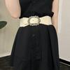 Hong Kong Style Retro Leather Elastic Belt: Versatile, Exquisite, and Elegant Waist Ornament for Dresses