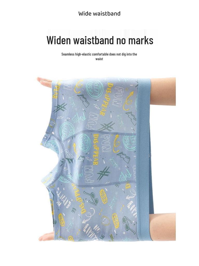 A-Class Pure Cotton Boys' Boxer Briefs - Antibacterial, Breathable Underwear for Teens and Students
