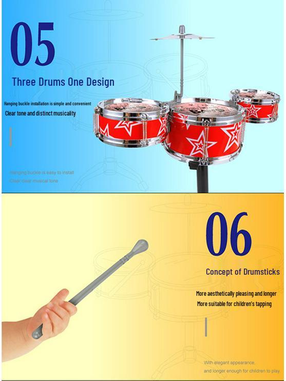 Kids' Jazz Drum Set - Beginner Percussion Instrument Toy