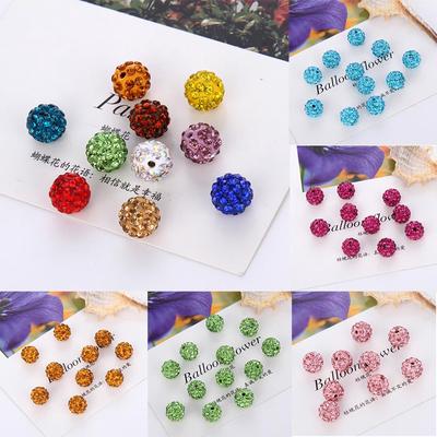 8/10mm Crystal Clay Paved Crystal Bead Clay Micro Pave Rhinestone Ball Beads DIY for Jewelry Making
