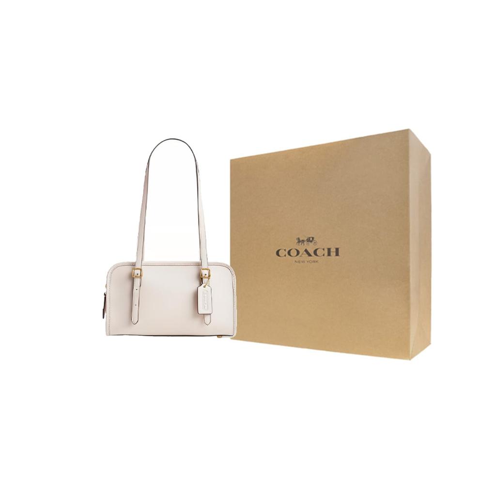 COACH Swing Zip Leather Shoulder Bag, Handbag, Shoulder Bag Medium Women's White CM565-B4HA