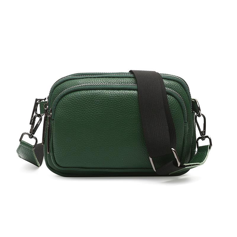 

Женская сумка через плечо из натуральной кожи 2024 - Новая мода, простой стиль для поездок на работу, верхний слой коровьей кожи, маленький квадратный дизайн зелёный