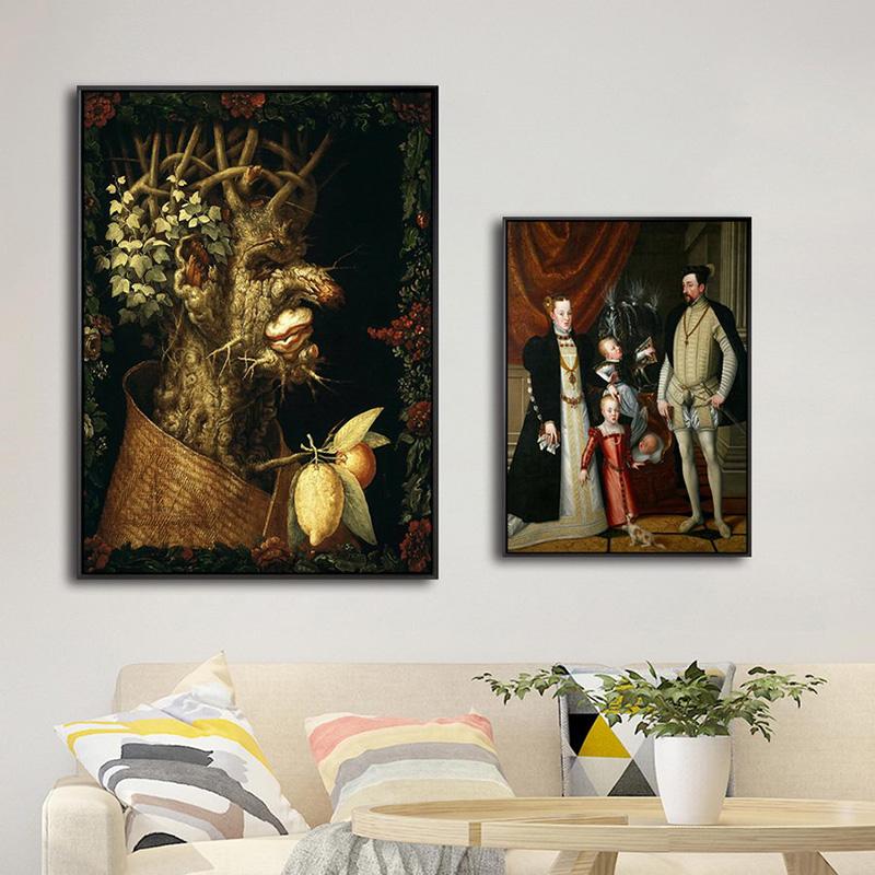 Italy Giuseppe Arcimboldo Works Poster Nordic Style Abstract Canvas Painting Wall Art Pictures Print Living Room Home Decoration