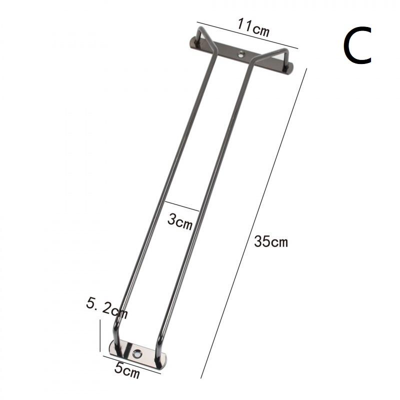Carbon Steel Goblet Cup Hanger Easy Install Hanging Wine Glass Rack 27cm 34cm for Home Bar Kitchen Organization
