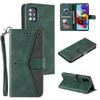 Applicable to Samsung S25 calf pattern splicing leather case A56 retro matte card wallet bracket protective case A27