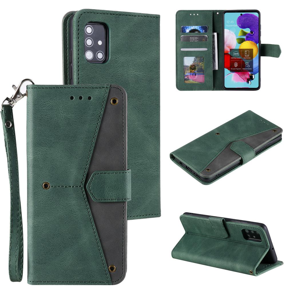 Applicable to Samsung S25 calf pattern splicing leather case A56 retro matte card wallet bracket protective case A27