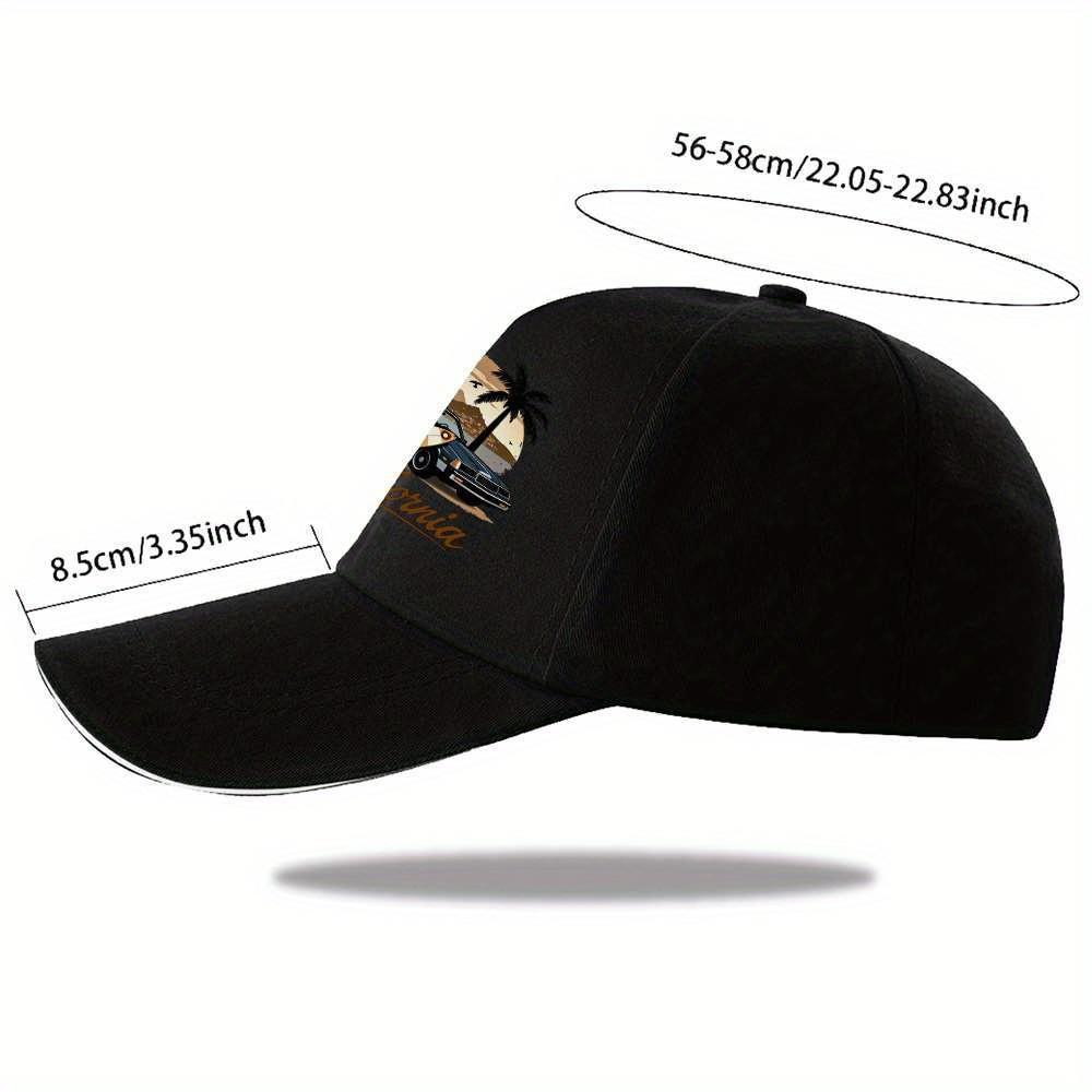 California Vintage Car Surf Sunset Baseball Cap Unisex Polyester Casual Adjustable Beach Hat