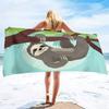 Schattige Luiaard Vakantie Buiten Strandlaken Microvezel Zacht Groot Douchelakens Multifunctioneel Zeer Absorberend voor Badkamer, Zwembad