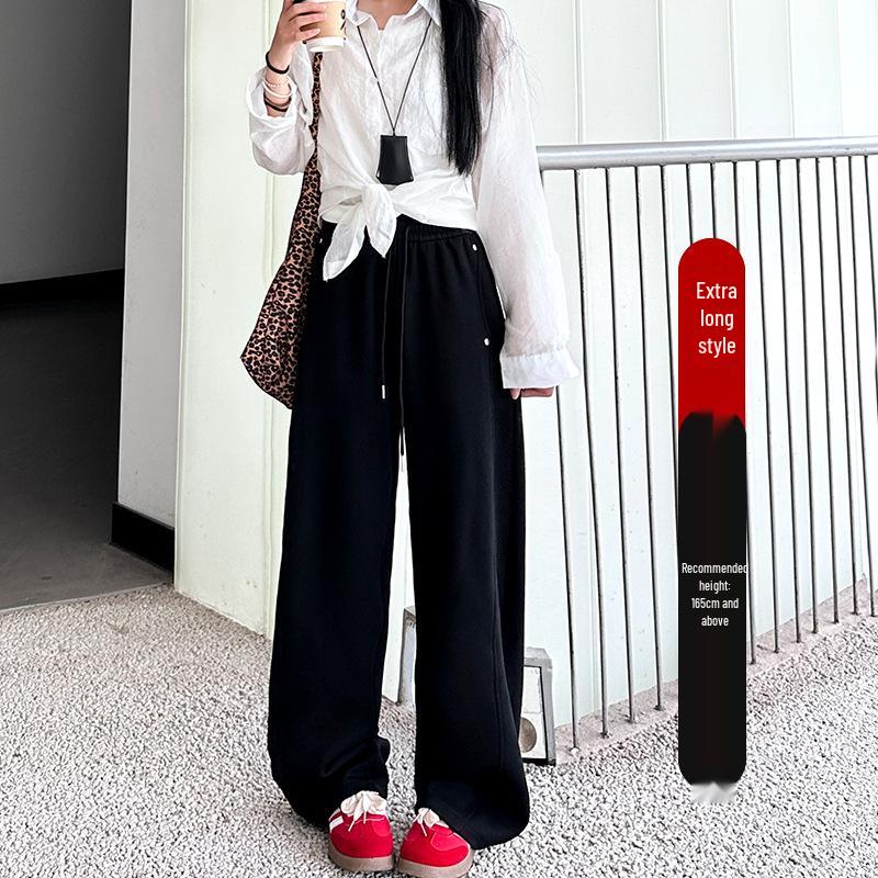 

Petite Women s Plus Velvet Drape Straight-Leg Sweatpants for Autumn and Winter Extra Large