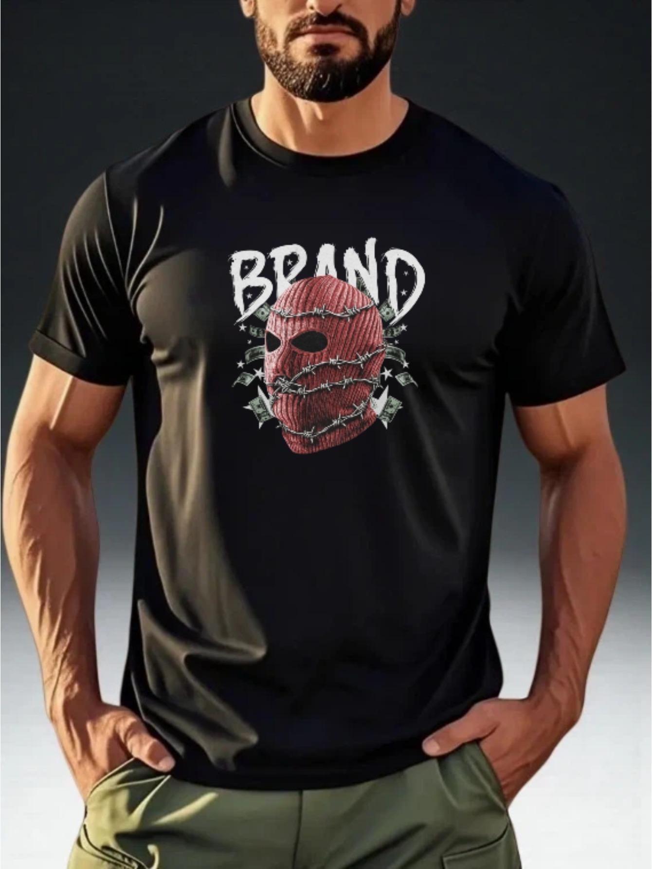 

Men S Dark Streetwear Style Spiked Mask BRAND Short-Sleeve T-Shirt S