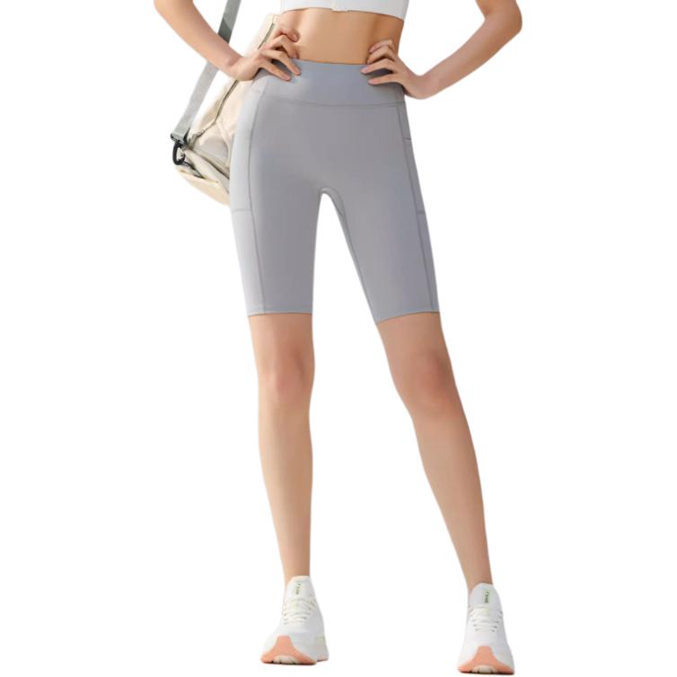 

Anta Training Series Solid Color Mid-Rise Breathable Versatile Tight Sports Shorts Women shorts Wild-Reed-Gray 962527306-1 L