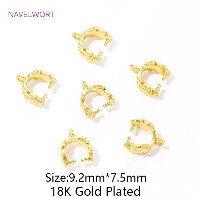 

10-30Pcs Brass Pinch Pendant Bails 18K Gold Plated Pendant Pinch Clip Bail Clasps Connectors DIY Earring Necklace Accessories 10 pieces