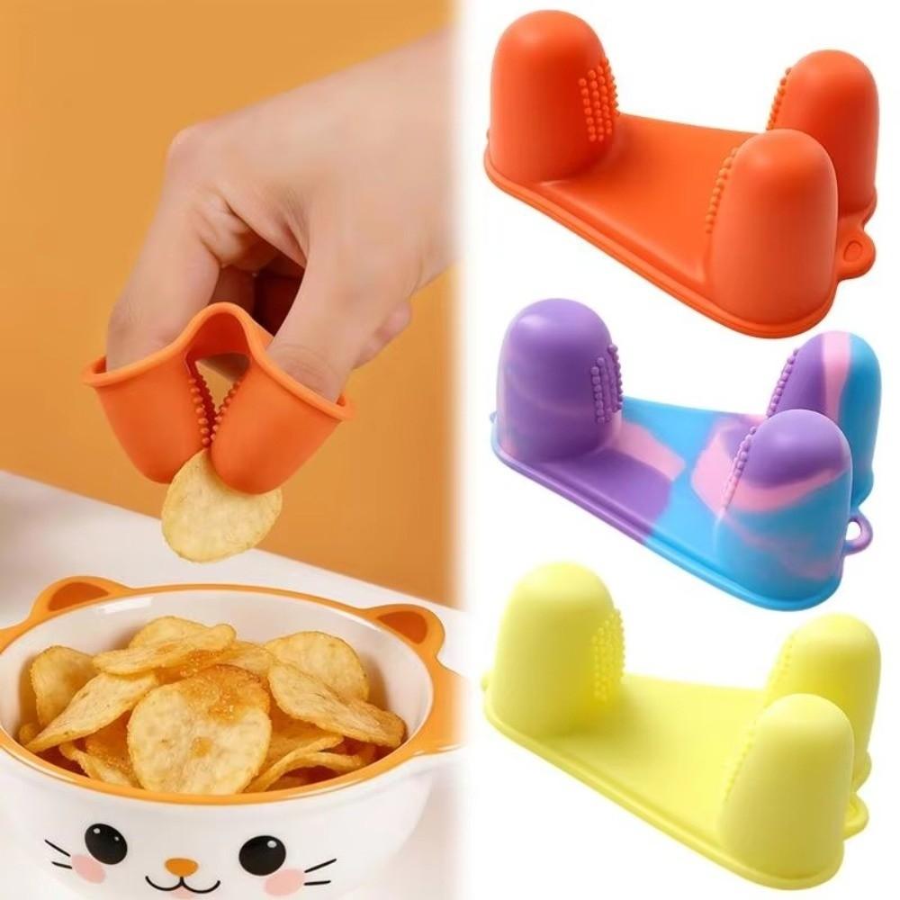 Portable Oil-proof Silicone Finger Cover Non-slip Heat Resistant Food Clips Dirt-proof Multi-Function Finger Cots Kitchen Aid