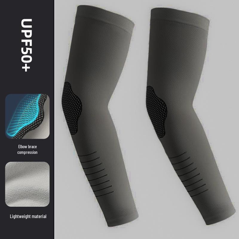 Men's Sun Protection Ice Silk Elbow Sleeve – Large, High Quality, Plus Size