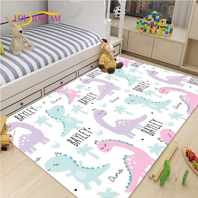 Cute Cartoon Dinosaur Carpet for Living Room Bedroom Rugs Kitchen Kids Door Unslip Floor Mat Birthday gift photography props Rug